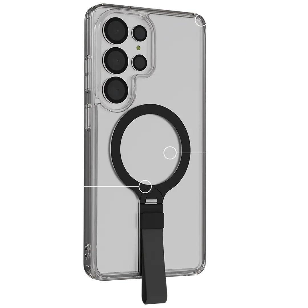 Levelo Spira MagSafe Clear Grip Case for S26 Ultra - Black