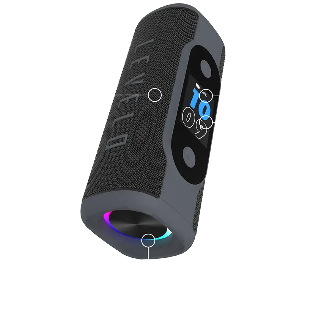 Levelo Bassbeat Portable Speaker With LED Display - Black