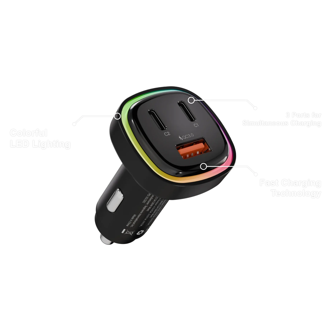 Levelo Statique 66W Car Charger - Black Levelo Statique 66W Car Charger - Black