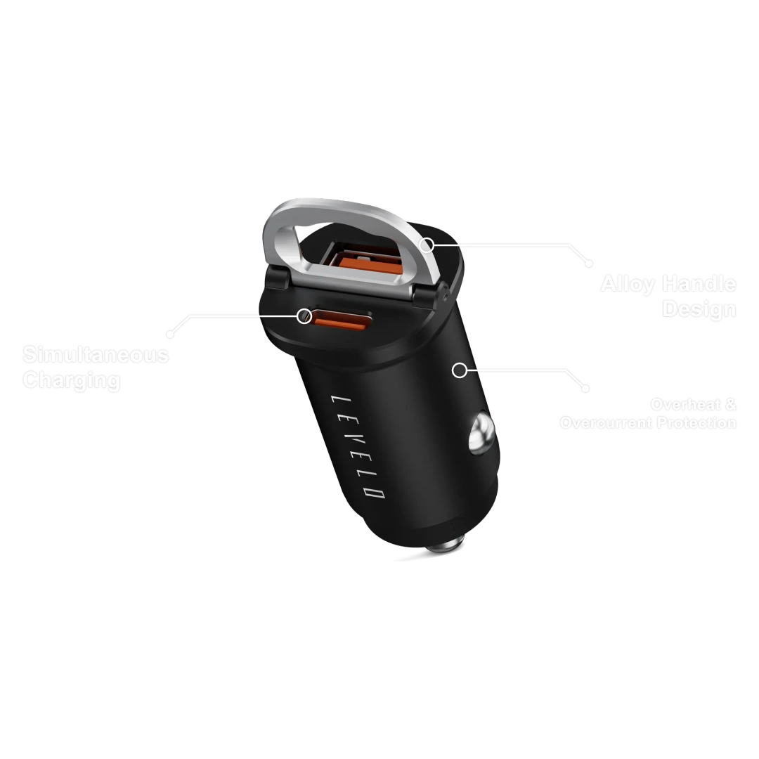 Levelo Kruz 38W Fast Car Charger - Black Levelo Kruz 38W Fast Car Charger - Black