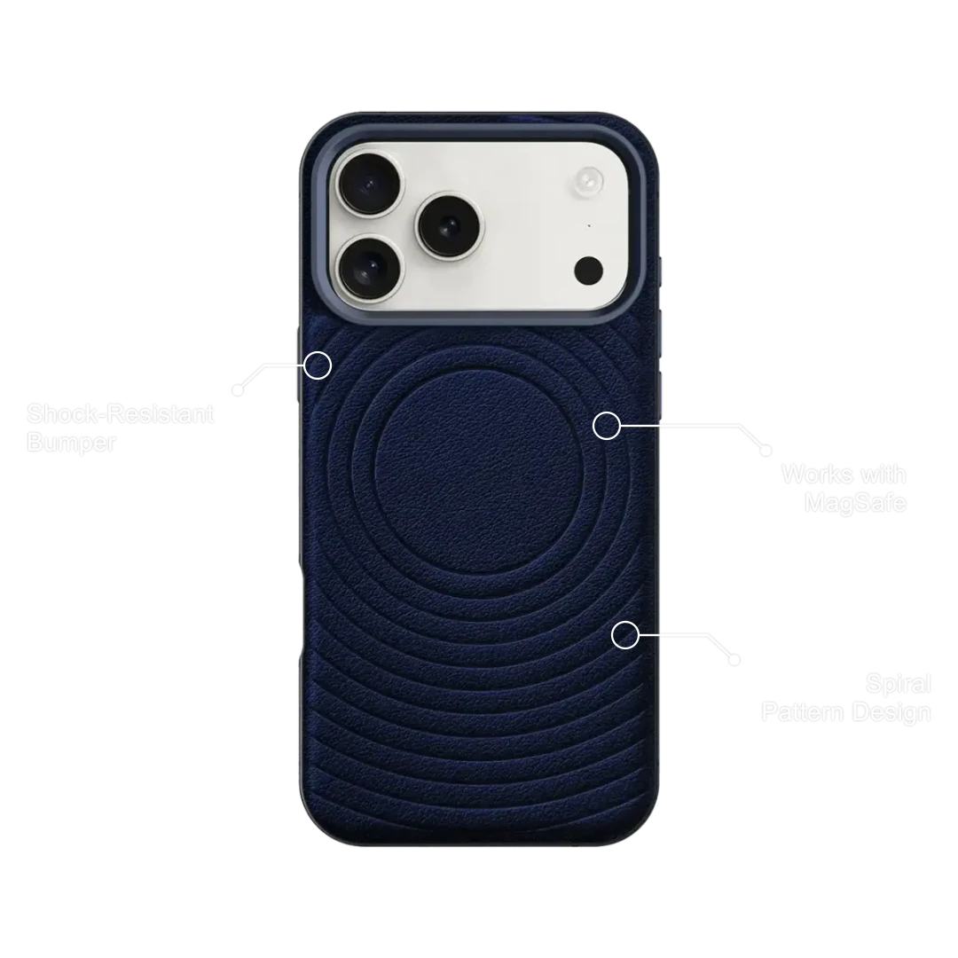 Levelo Spirale PU Leather Hybrid Case for iPhone 17 Pro Max Levelo Spirale PU Leather Hybrid Case for iPhone 17 Pro Max
