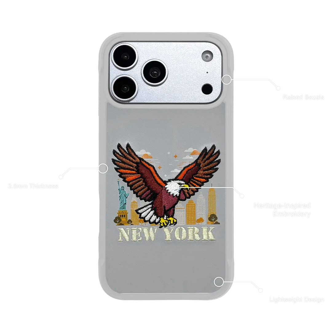 Levelo Vallo Heritage-Inspired Bald Eagle Embroidery Premium PU Leather Case for iPhone 18/17 Pro/Pro Max Levelo Vallo Heritage-Inspired Bald Eagle Embroidery Premium PU Leather Case for iPhone 18/17 Pro/Pro Max