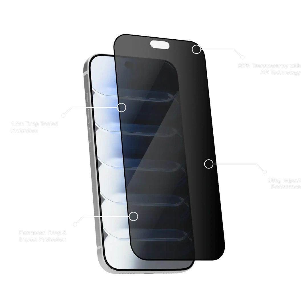 Levelo UltraVision 3D Privacy 9H Screen Protector for iPhone 18 Pro / Pro Max, 1.8m Drop-Tested, Enhanced Visibility