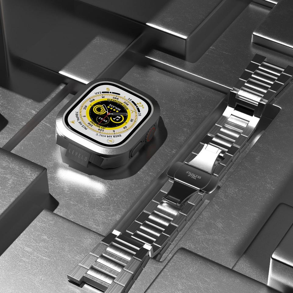 Stainless Steel Apple Watch Strap alt="stainless steel apple watch strap"