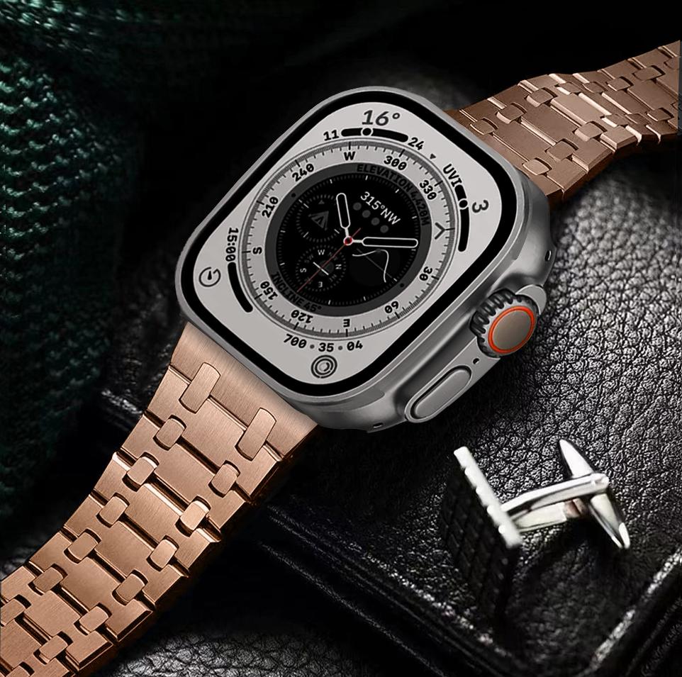 Stainless Steel Watch Strap alt="stainless steel apple watch strap"