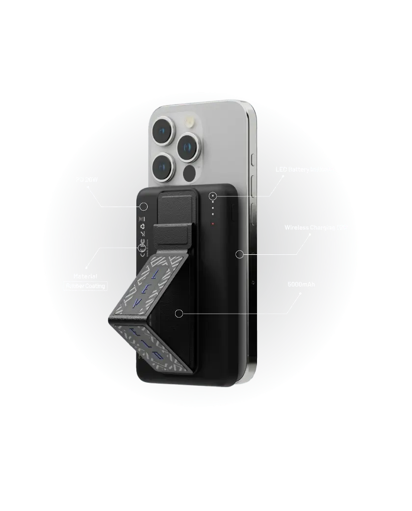 Levelo Chargers And Power Stations Seoul Magsafe Power Bank With 15 Wireless Charging alt= "Levelo Chargers And Power Stations Seoul Magsafe Power Bank Secure Magnetic Hold Black"