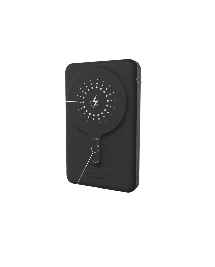 Levelo Marbella MagSafe Leather 10000mAh Power Bank - Dusk Black Marbella MagSafe Leather 10000mAh Power Bank - Dusk Black