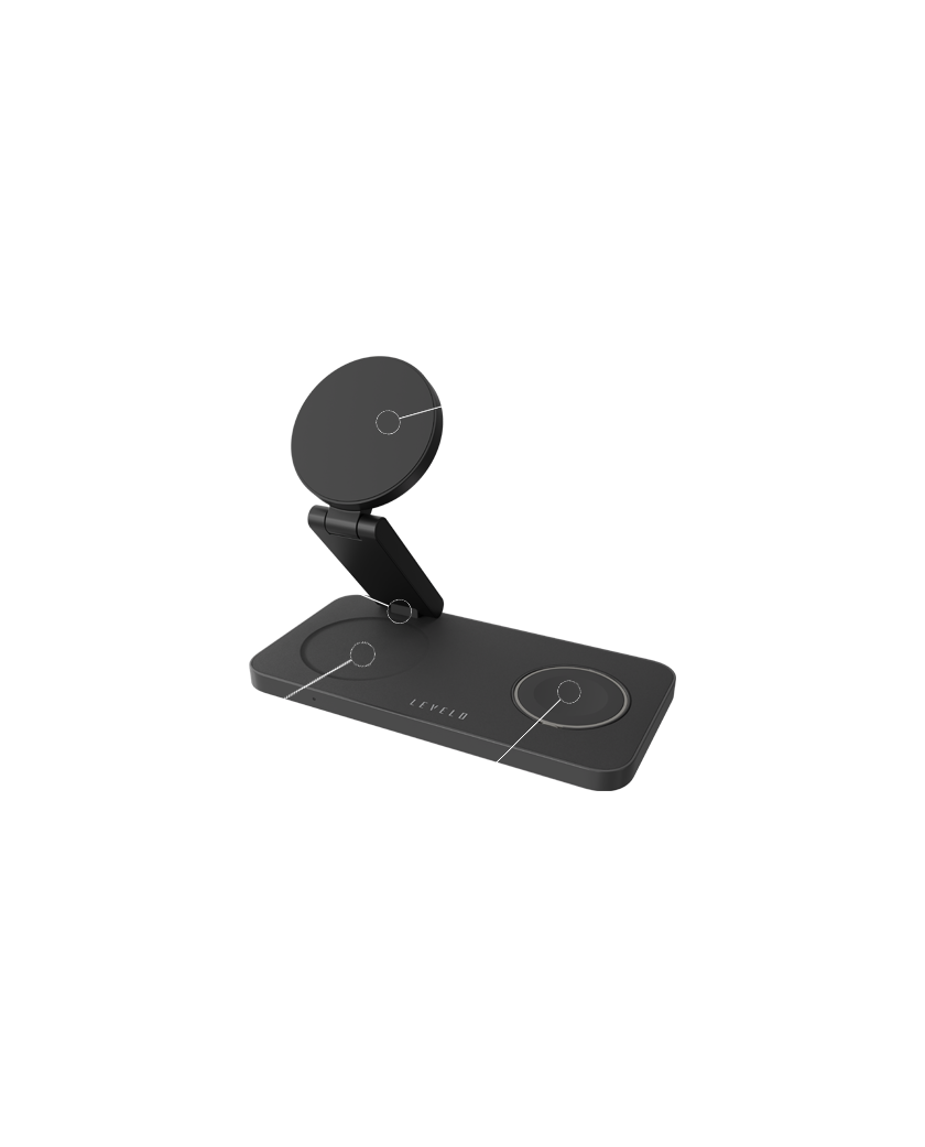 Quantum 3 in 1 Wireless Charger - Black