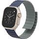 alt="dual color watch strap fitted on smartwatch"