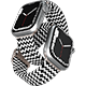 alt=" woven smartwatch strap fitted onto smartwatch"