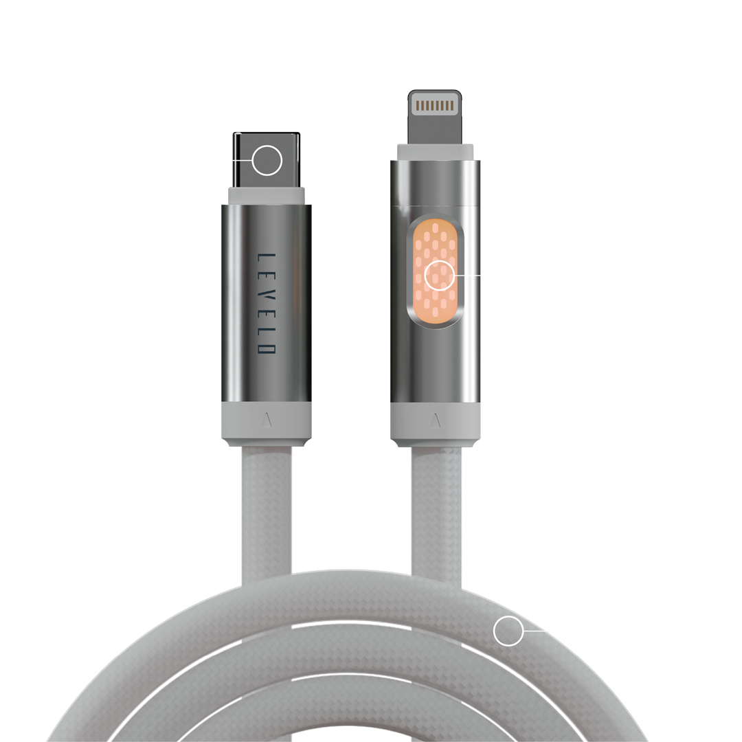 Levelo Essencecord Type-C to lightning 27W Aroma Cable - White Levelo Essencecord Type-C to lightning 27W Aroma Cable - White