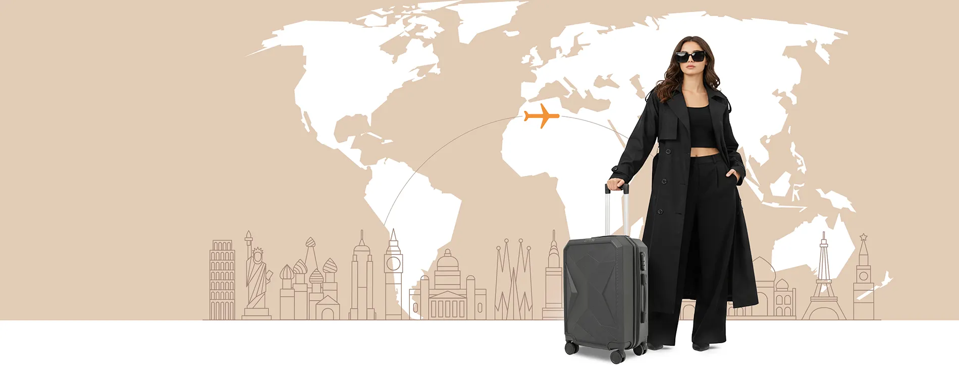 Romeo ABS Set of 3 Travel Luggage