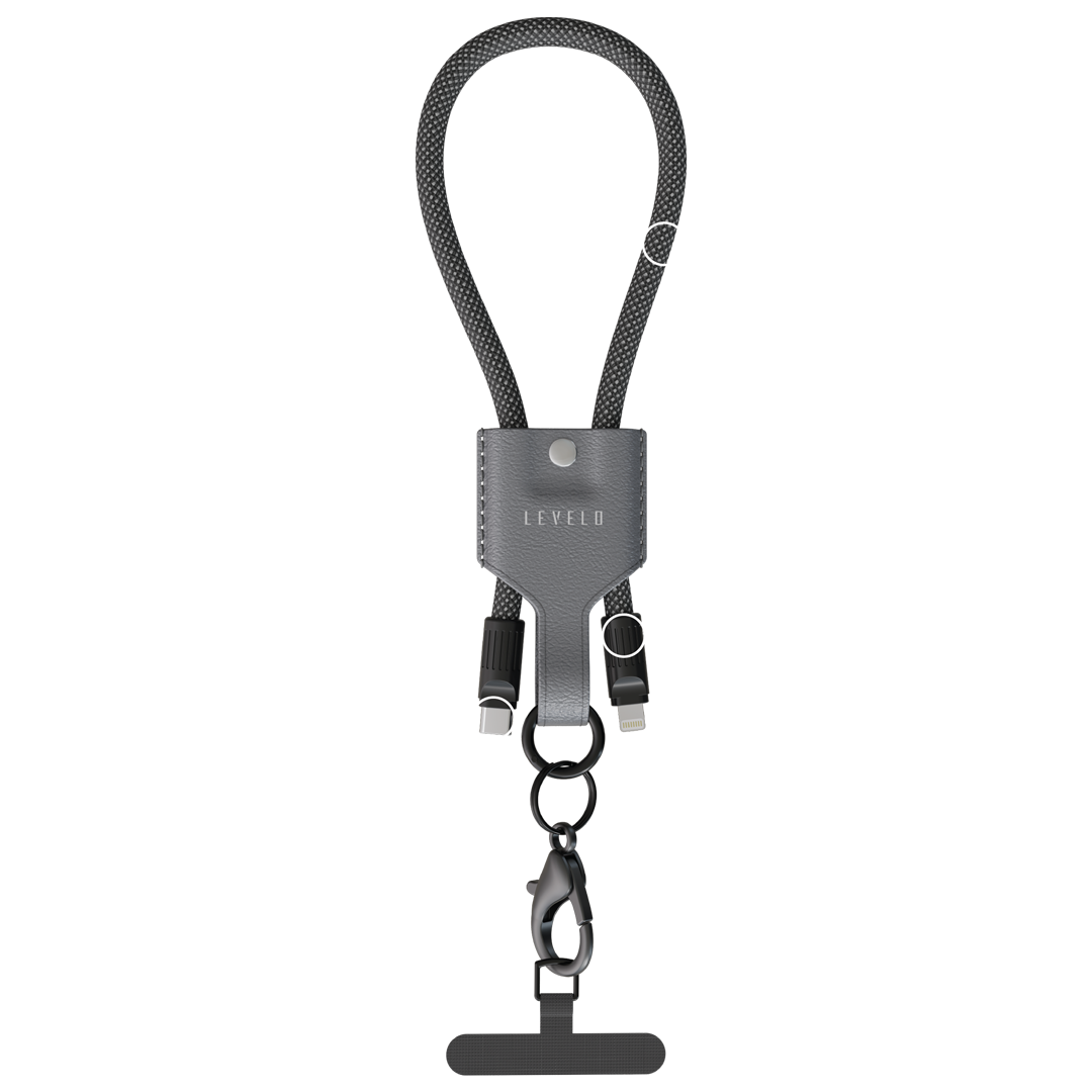 Levelo Tugo Type-C to Lightning 30W Lanyard Cable - Gray Levelo Tugo Type-C to Lightning 30W Lanyard Cable - Gray