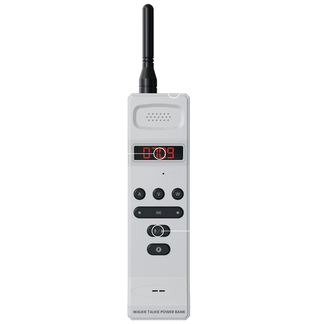 Levelo Revolt 20000mAh Walkie Talkie Power Bank - White