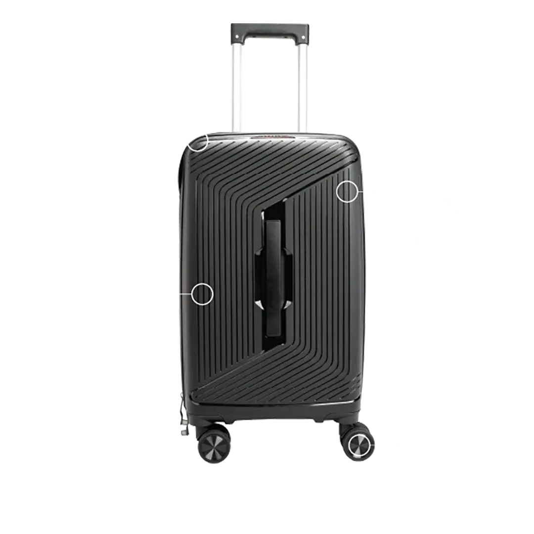 Levelo Tenax PP Unbreakable Set Of 3 Travel Luggage 21"/25"/29" - Black