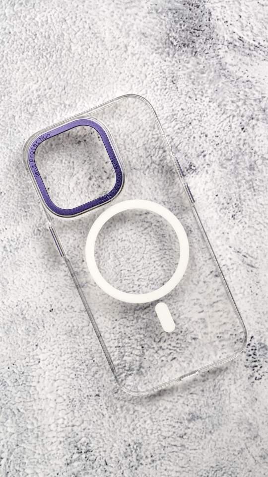 MagSafe Sensa Clear Back Case alt="MagSafe Sensa Clear Back Case Purple"