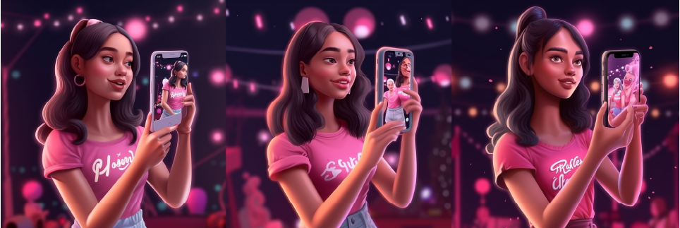 alt="girl  recording tiktok trends"