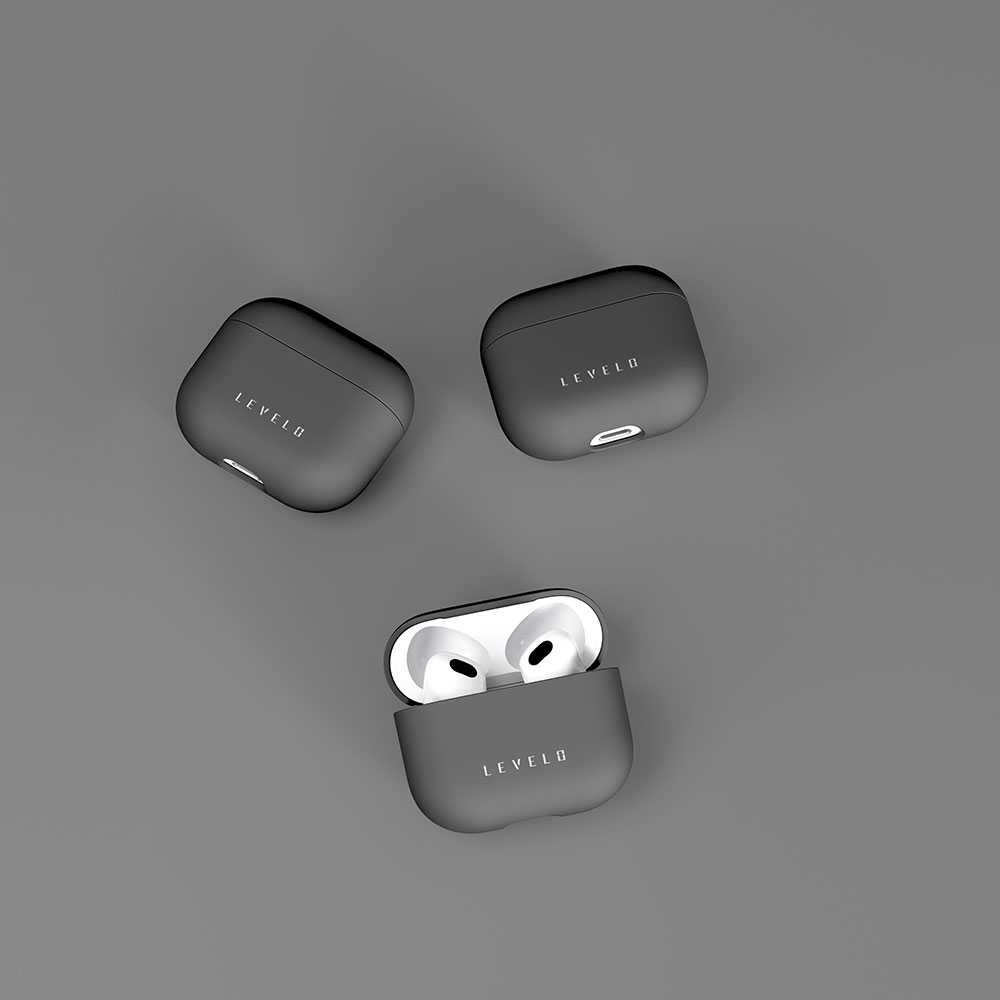 alt="black airpods 3 case with silicone material"