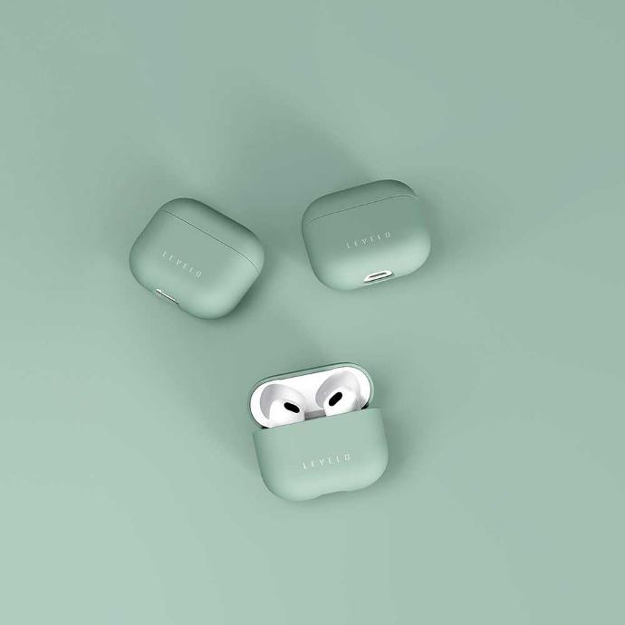 ALT="Green AirPods 3 Case with Silicone Material"