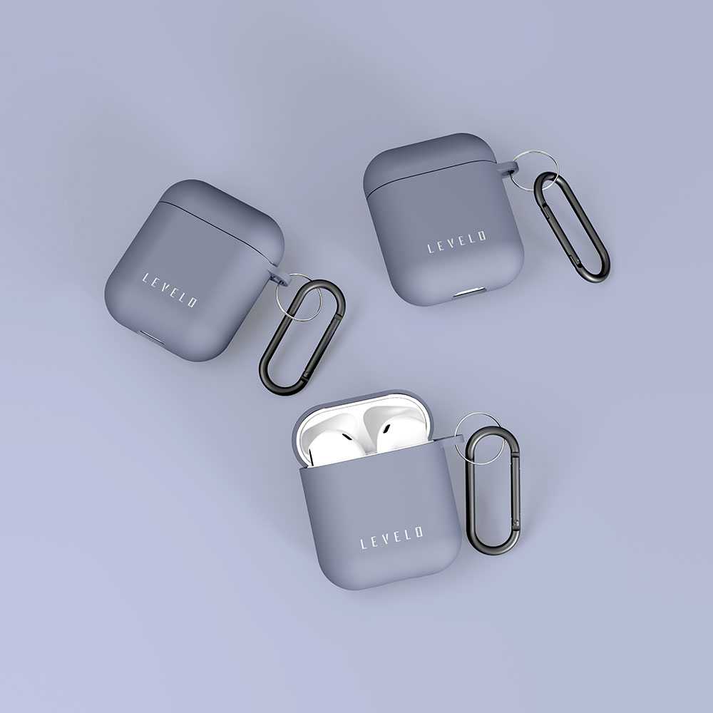 alt="blue airpods 1 and 2 silicone case"