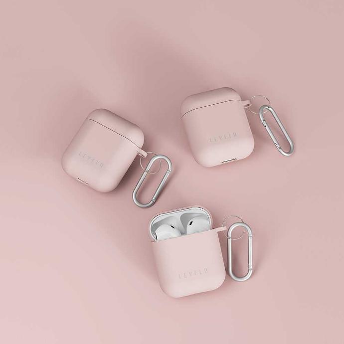 alt="pink airpods 1 and 2 silicone case"