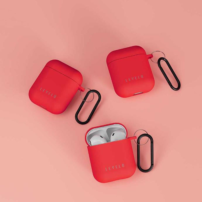 alt="red airpods 1 and 2 silicone case"