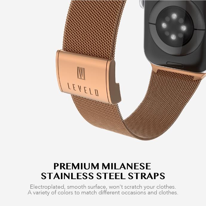 alt="milanese stainless steel strap for smart watch"