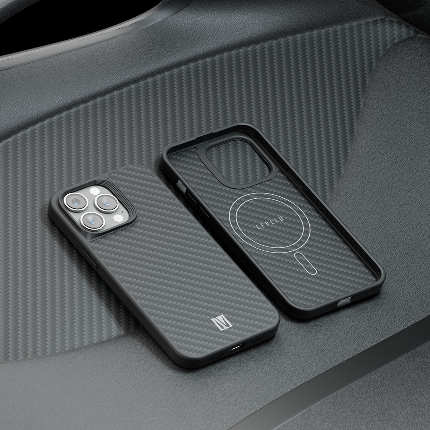 alt="carbon fiber case for iphone 14 pro max magsafe"