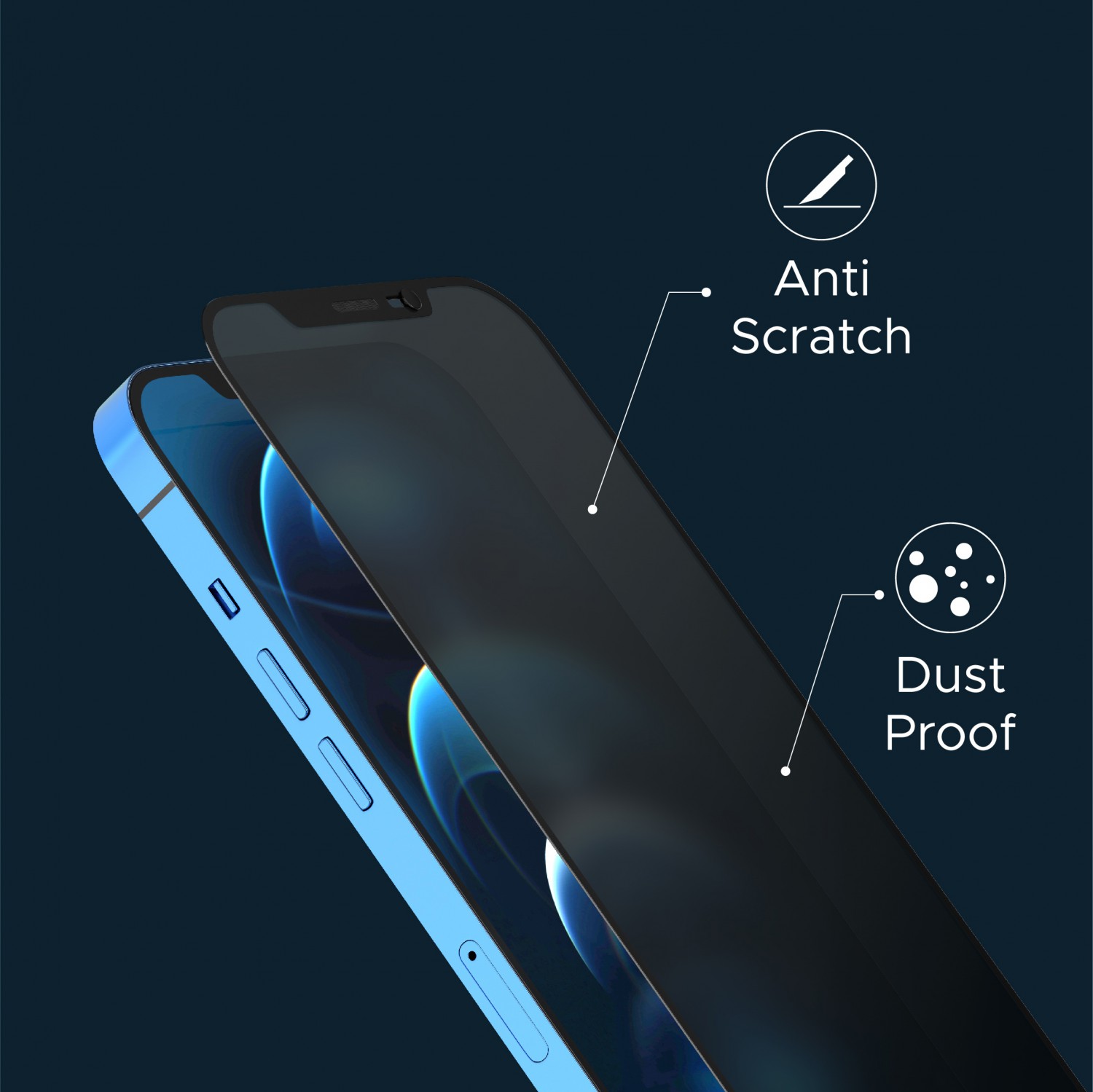 alt="privacy screen iphone 13 screen protector"