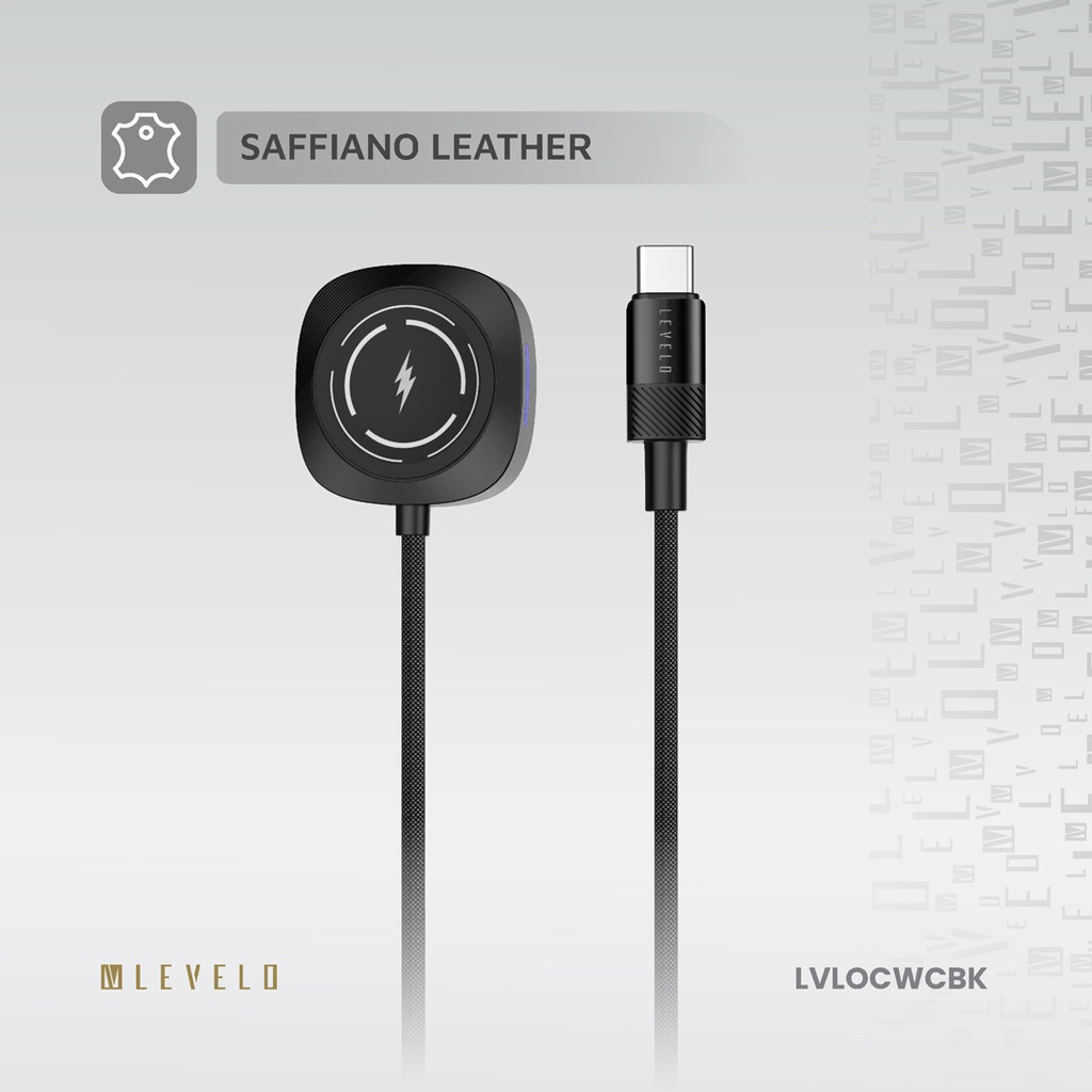 Levelo Otto Type-C Apple Watch Wireless Charger Cable - Black