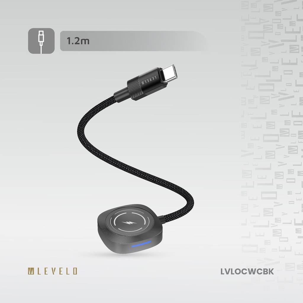 Levelo Otto Type-C Apple Watch Wireless Charger Cable - Black
