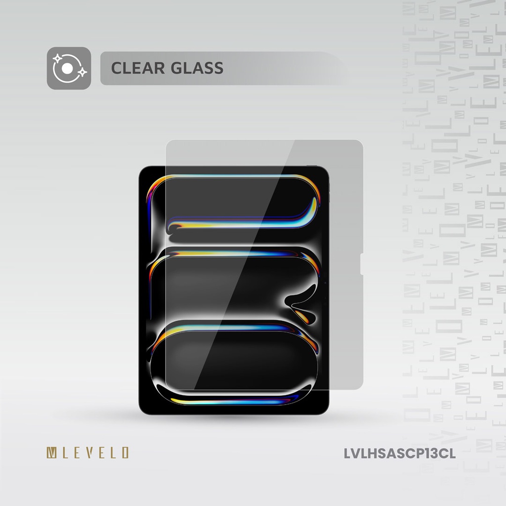 Levelo High Silicone Aluminum Glass HD Screen Protector for iPad 13" 2024 Series - Clear
