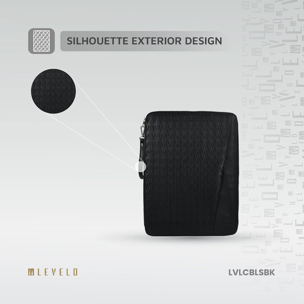 Levelo Cristallo Booktype Laptop Sleeve - Black