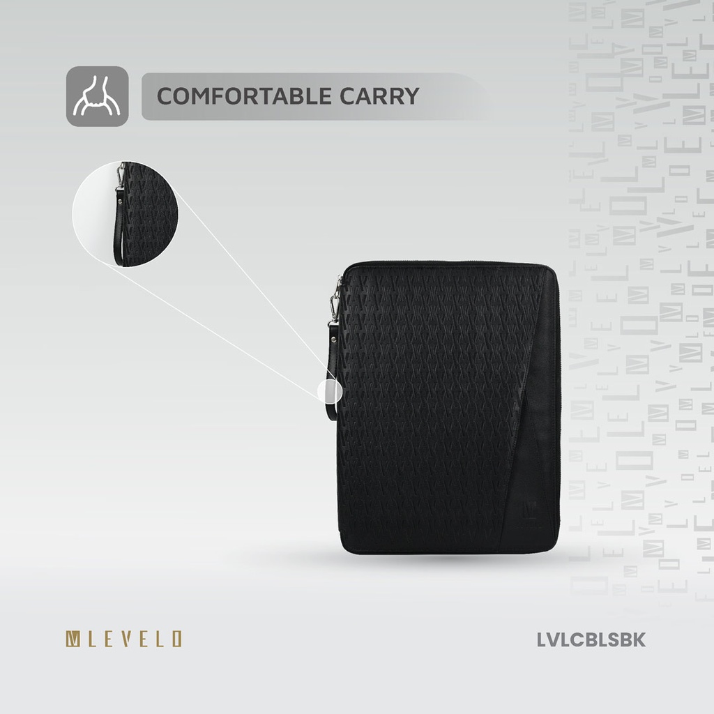 Levelo Cristallo Booktype Laptop Sleeve - Black
