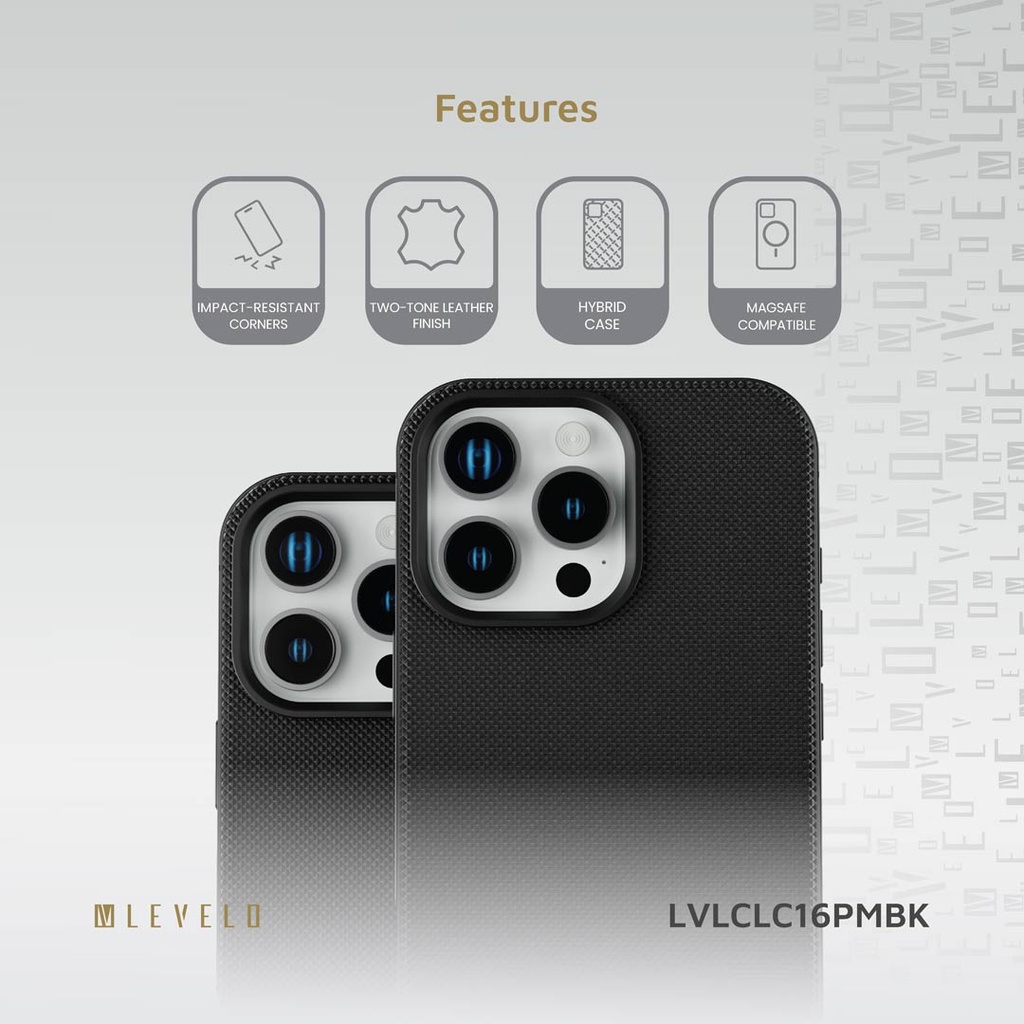 Levelo Cuir Two Tone Leather Case for iPhone 16 Pro Max / Pro