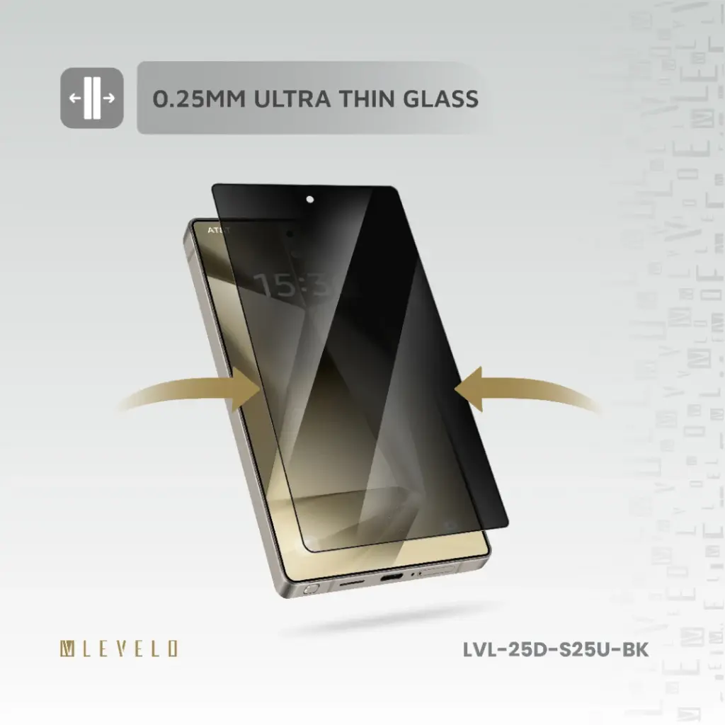 Levelo 2.5D Silk Print High Silicon Aluminum Glass AR Screen Protector for S25 Ultra