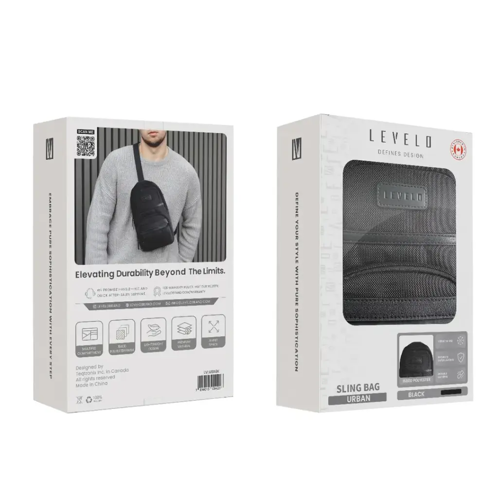 Levelo Urban Sling Bag - Black