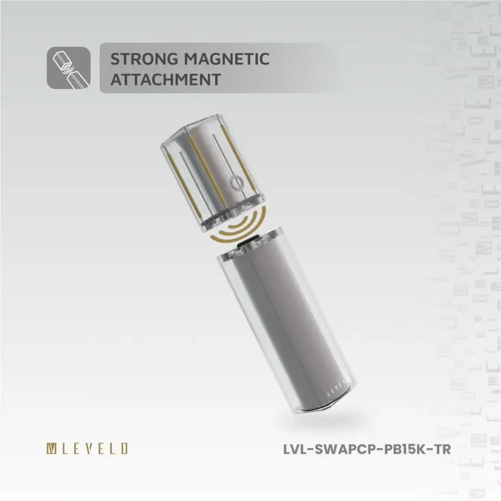 Levelo SwapCell PRO 15000mAh Powerbank With Accessories - Transparent