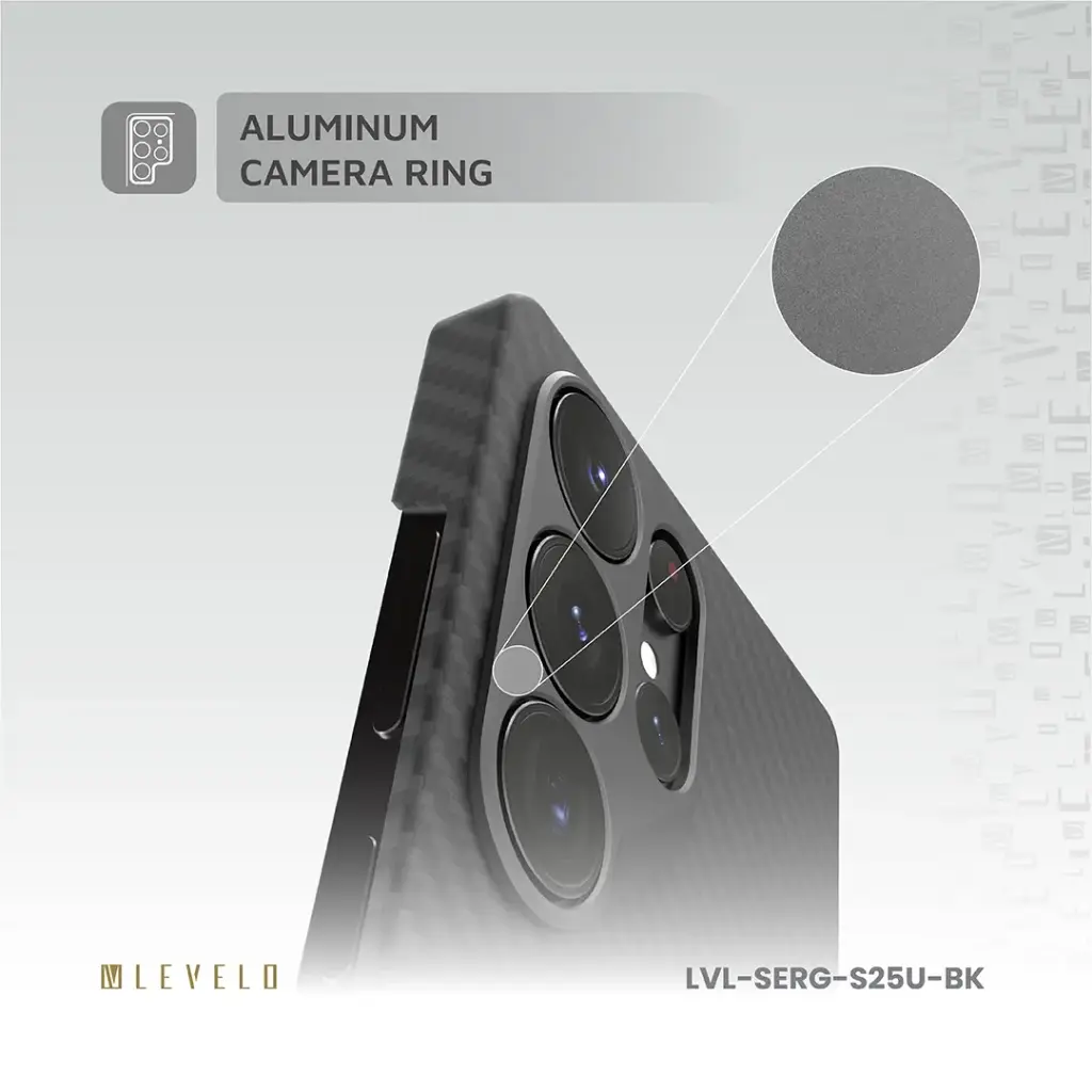 Levelo Samsung S25 Ultra Sergei Case - Black 