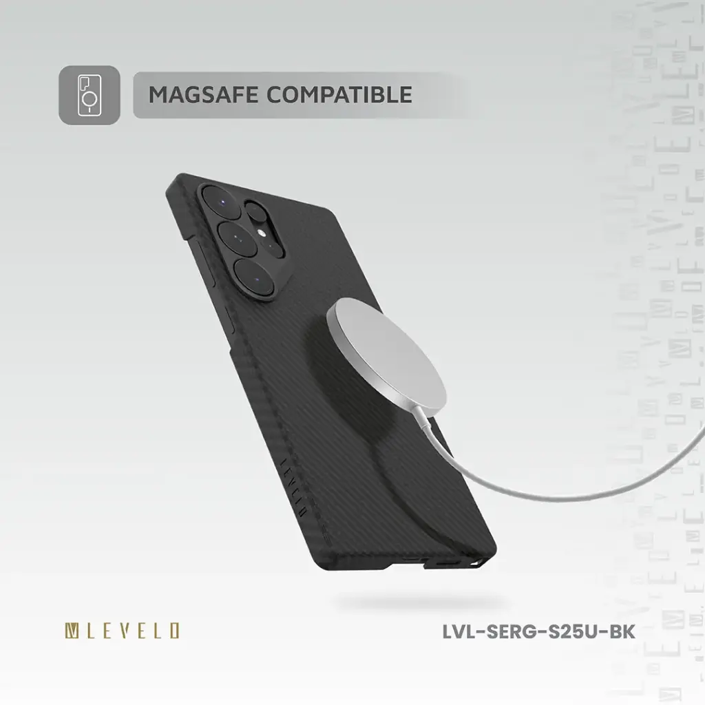 Levelo Samsung S25 Ultra Sergei Case - Black 