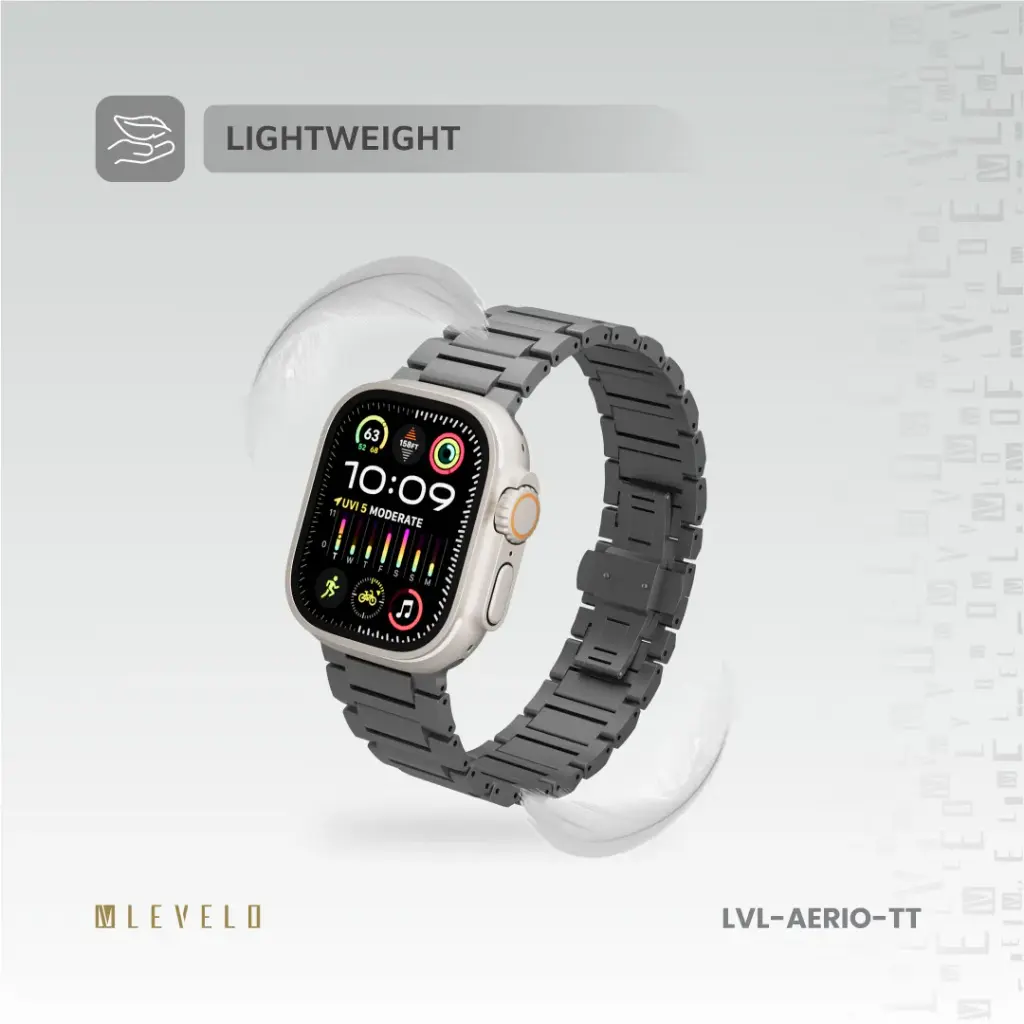 Levelo Aerio Titanium Watch Strap for Apple Watch 49/46mm 