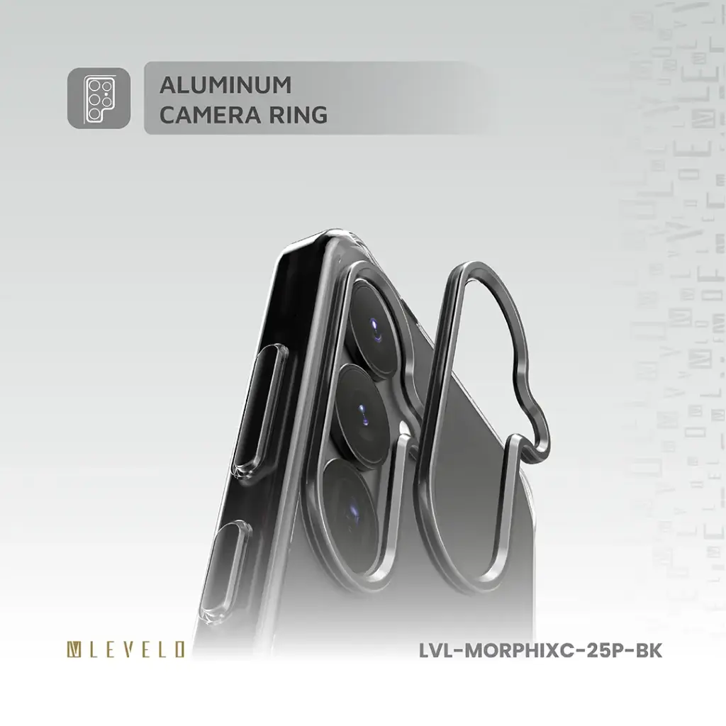 Levelo Morphix Clara Grip Case for Samsung s25 Plus - Black