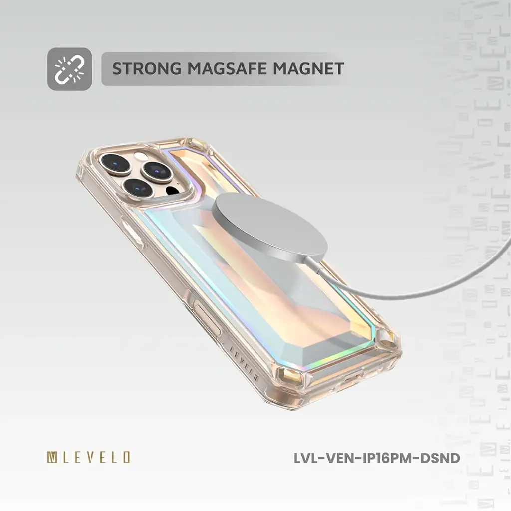 Levelo Venessa Diamond Design Case for iPhone 16 - Desert Sand