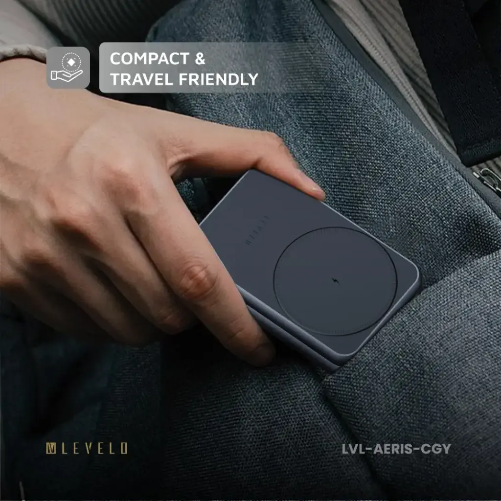 Levelo Aeris 3 in 1 Foldable Wireless Charger - Cloudy Gray