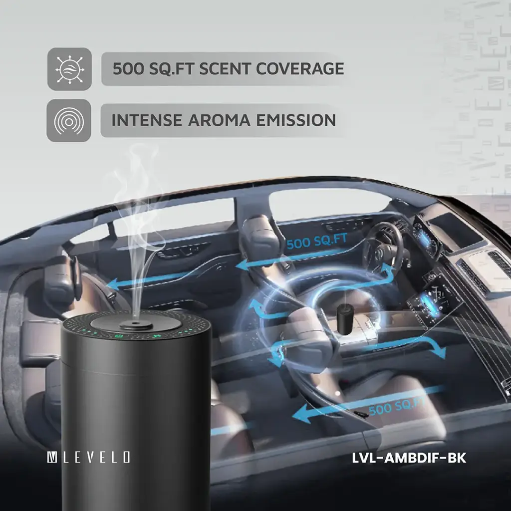 Levelo 2000mAh Ambiance Car Aroma Diffuser - Black