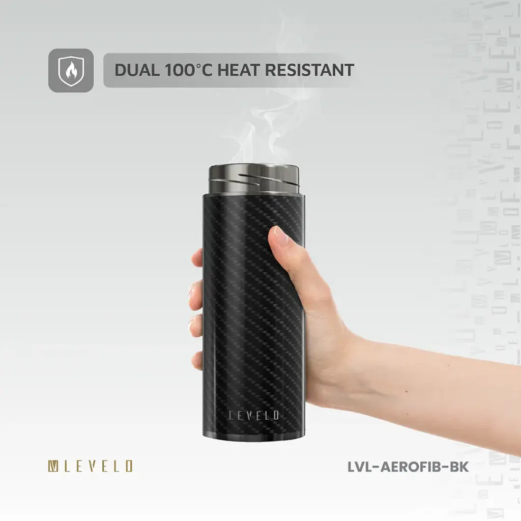 Levelo AeroFiber 350ML Carbon Fiber Bottle - Black