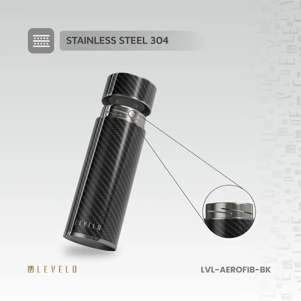Levelo AeroFiber 350ML Carbon Fiber Bottle - Black