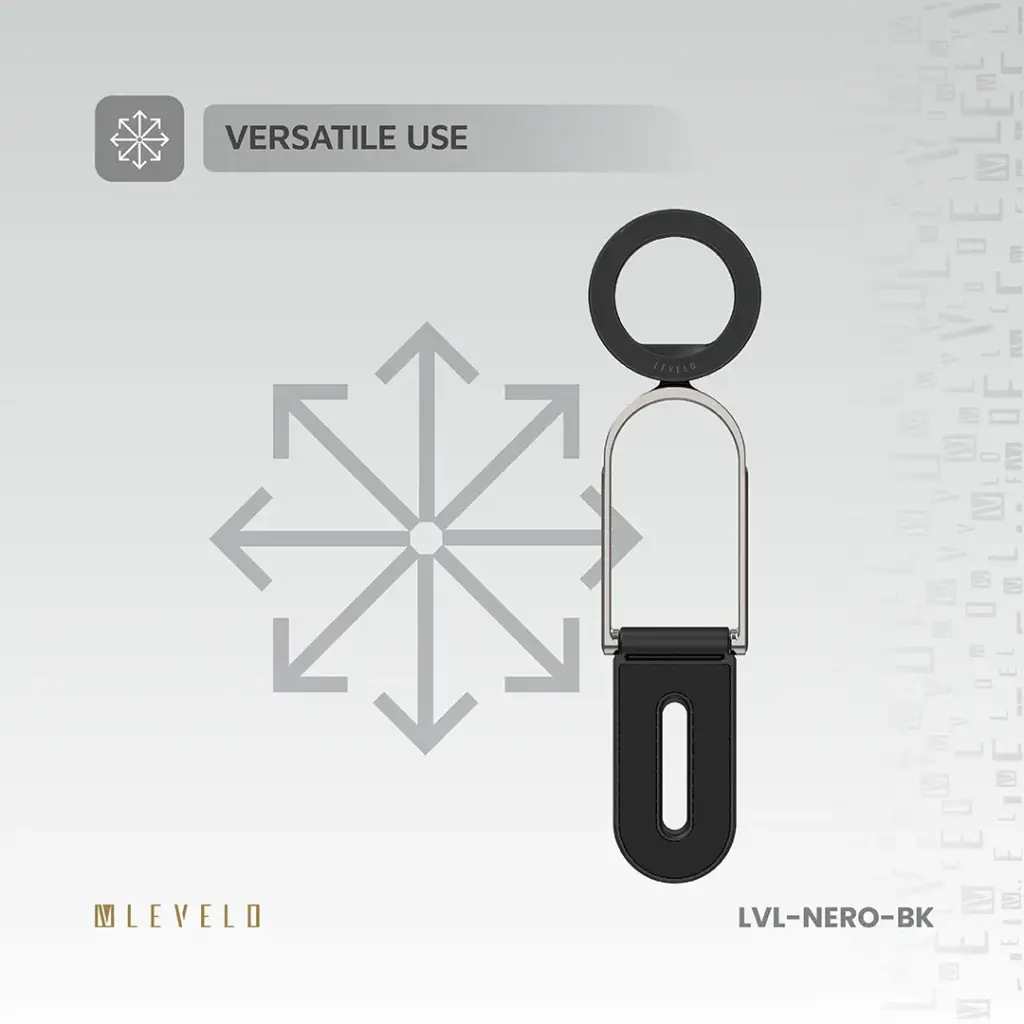 Levelo Nero MagSafe Car Holder & Selfie Stick - Black