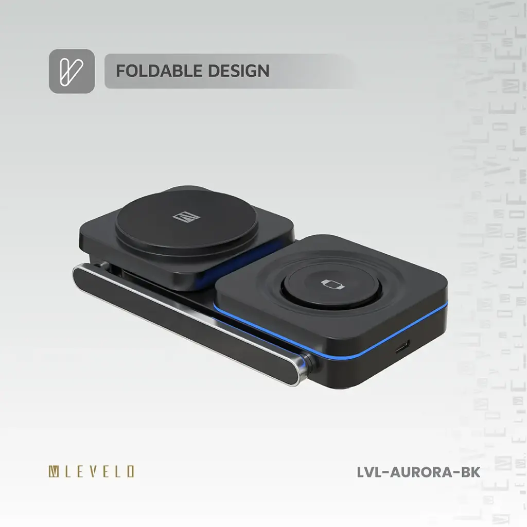 Levelo Aurora 3 In 1 Wireless Charger - Black