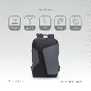 Levelo Lisbon Carrying Laptop/Universal 15.6” Backpack - Black/Grey